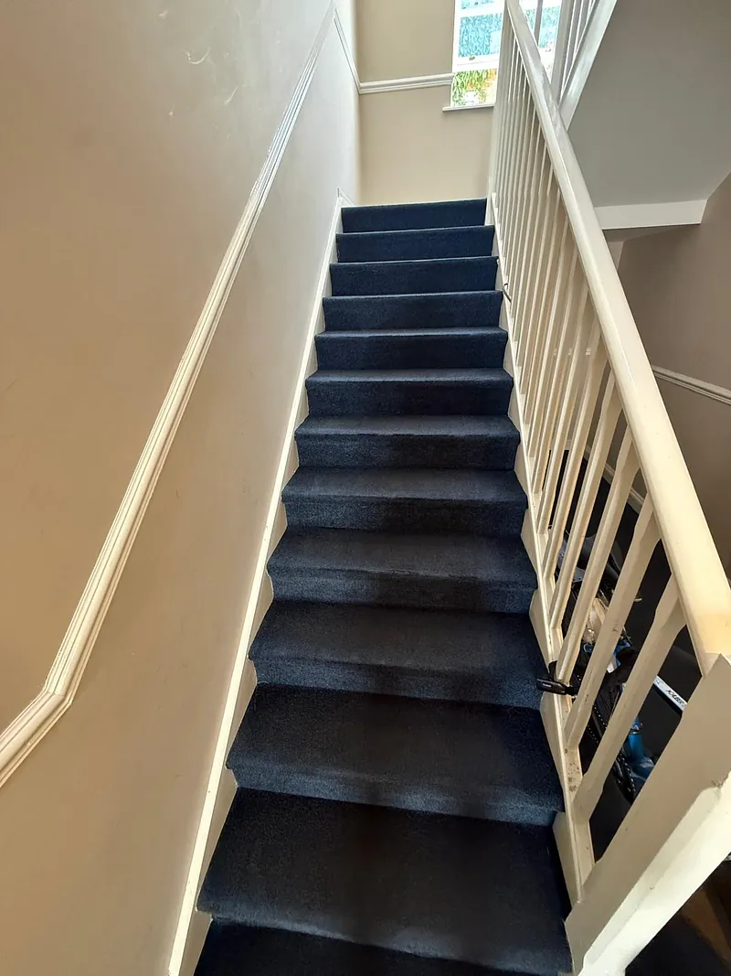 Carpet stairs after cleaning