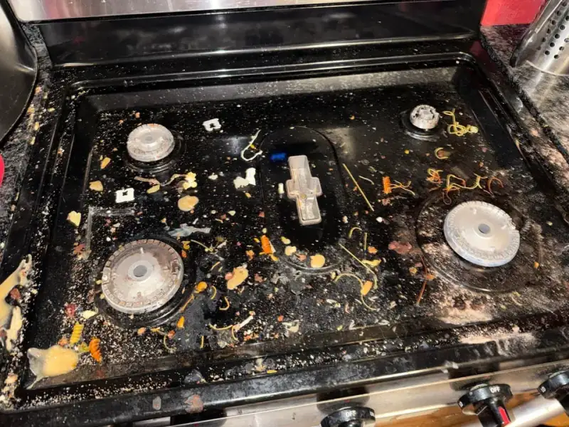 Stove before cleaning